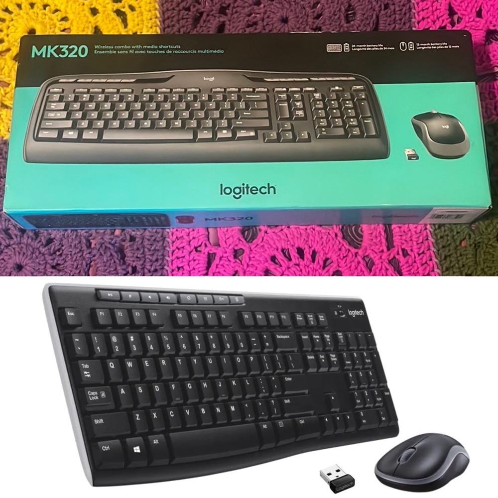 Logitech MK320 Black Wireless Combo w/ Media Shortcuts Keyboard & Mouse $35 NIB